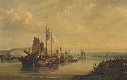 Auguste Borget A View of Junks on the Pearl River Germany oil painting artist